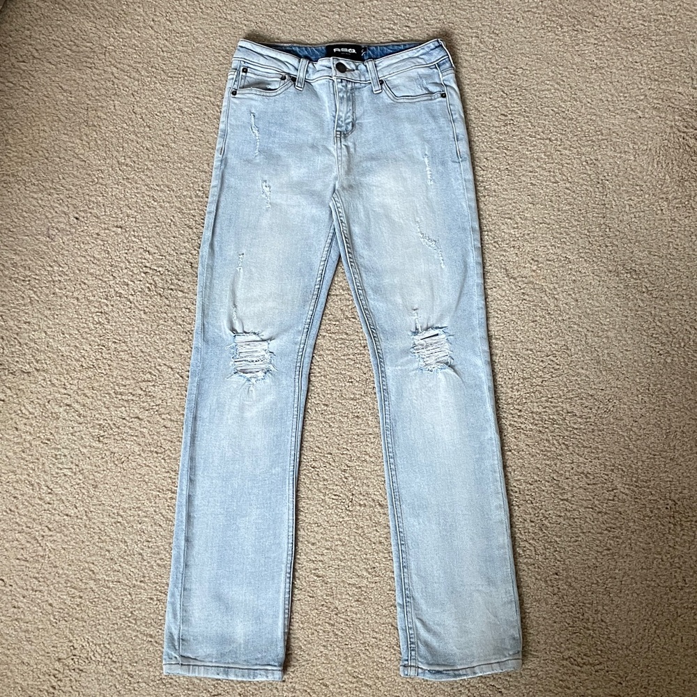 RSQ Light Blue Distressed Super Skinny Girls Jeans.     Size  12